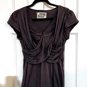 Deletta gray drape shirt, size small, good condition
